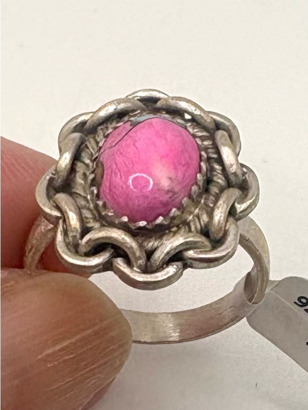 NWT Artisan Sterling Silver Cotton Candy Turquoise Ring Adjustable - Picture 7 of 14